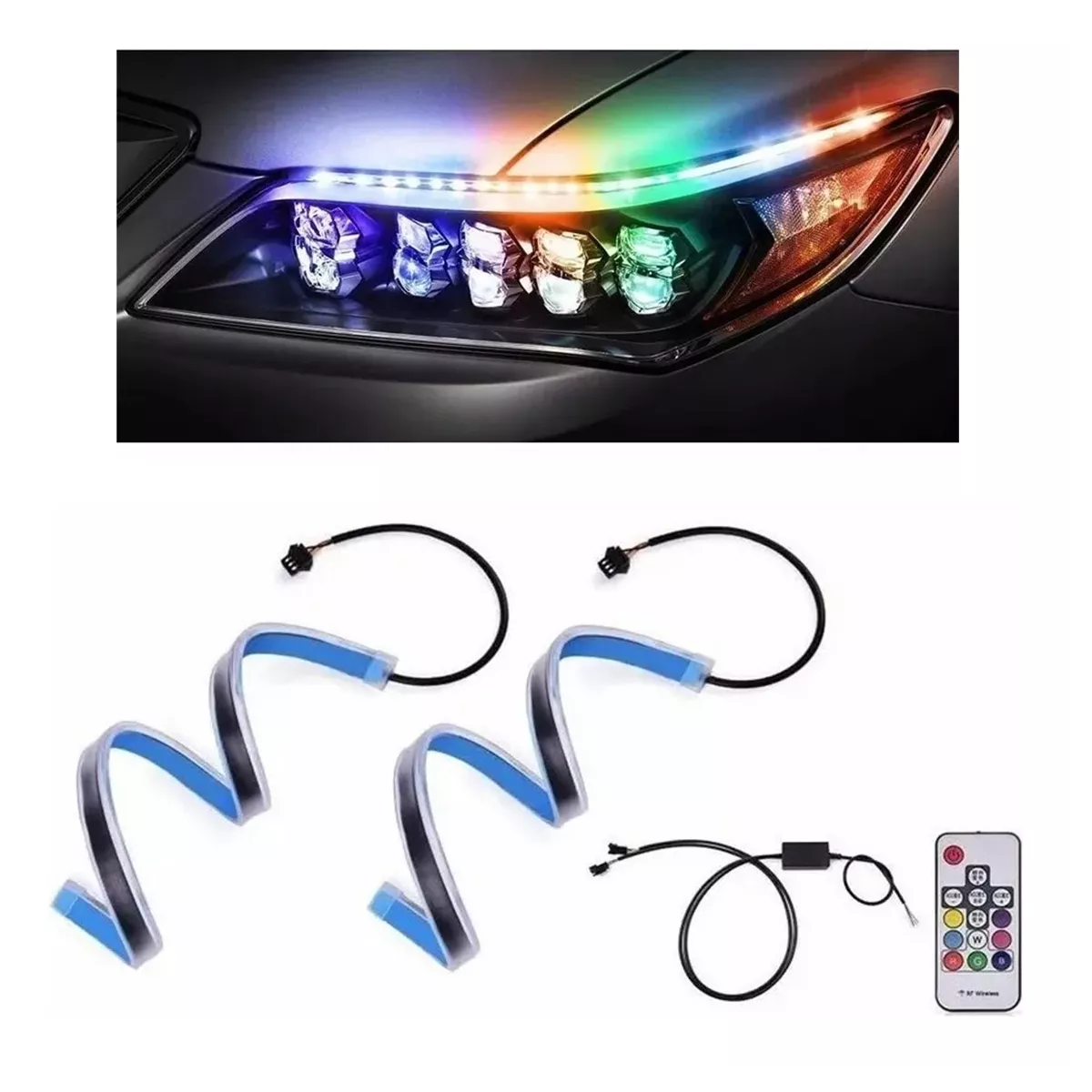 Foto 5 pulgar | Tira Luz Drl Direccional Secuencial Rgb Para Auto 60cm Eo Safe Imports Esi-12118 Azul