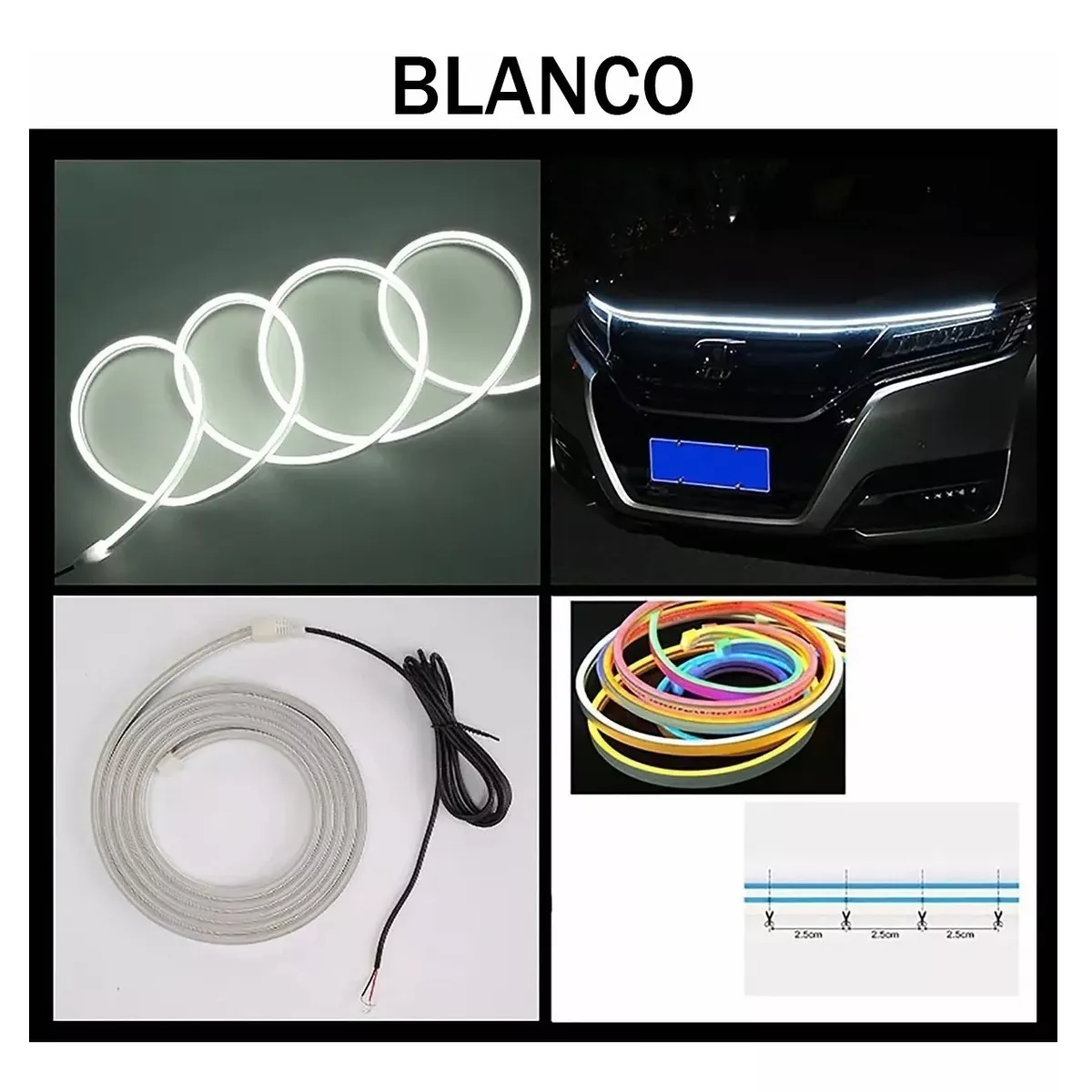 Foto 3 pulgar | Tira De Luces Led De Circulación Diurna Para Capó De Auto Eo Safe Imports Esi-12120 Blanco