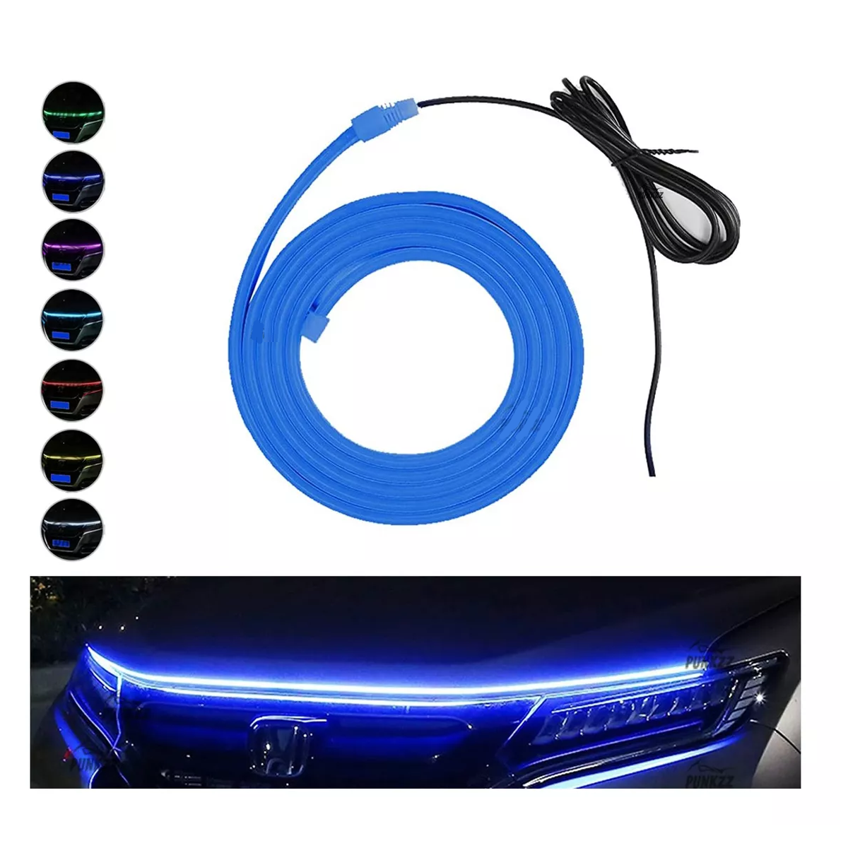 Foto 3 pulgar | Tira de Luces Led Circulación Diurna para Capó De Auto Eo Safe Imports Esi-12119 Azul