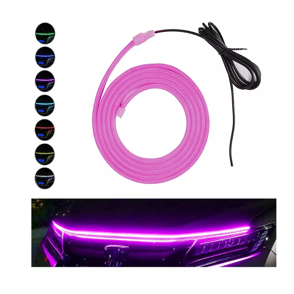 Foto 3 pulgar | Tira de Luces Led Circulación Diurna para Capó de Auto Eo Safe Imports Esi-12121 Rosa