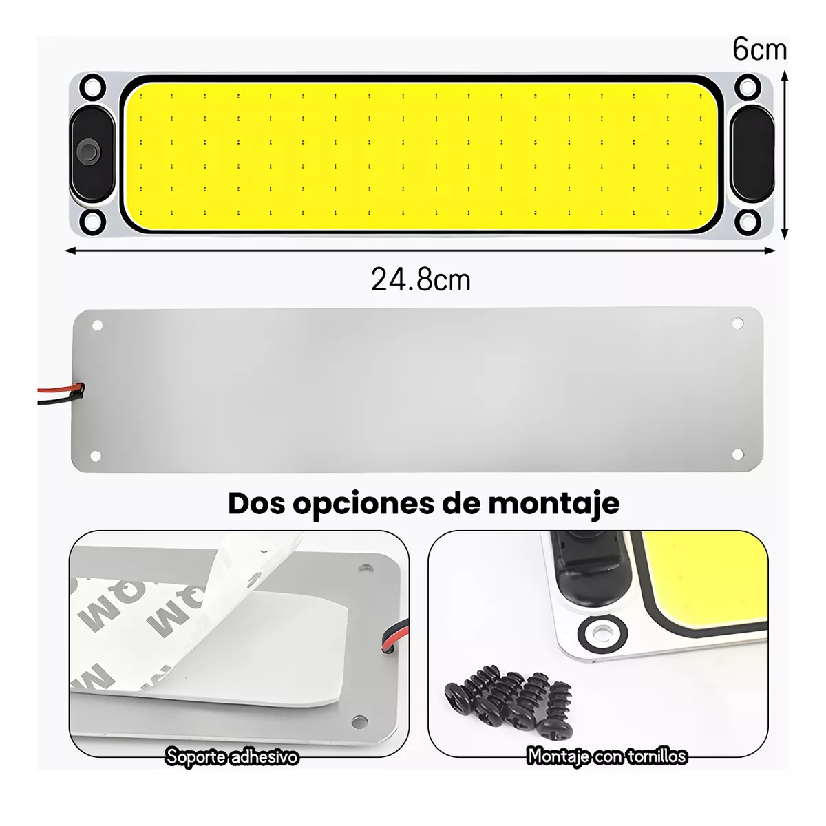 Foto 3 pulgar | Set 2pzs Plafon Luz Led Cob Interior Auto Camion Lectura Eo Safe Imports Esi-14592 Multicolor