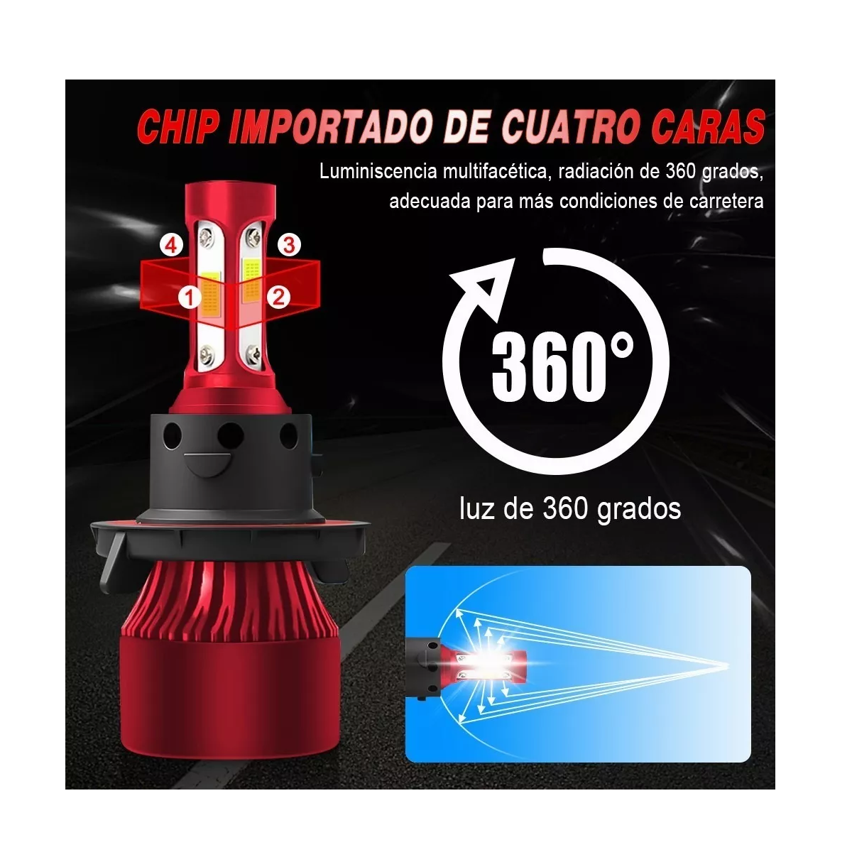 Foto 4 pulgar | Kit de Luces Led de 4 Lados Conector Luz Blanca Eo Safe Imports color Rojo