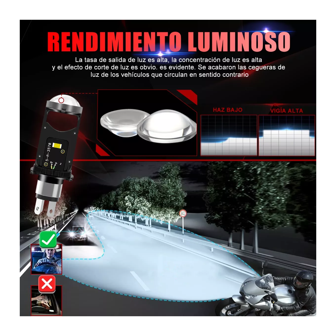 Foto 5 | Faros Led Belug para Motocicleta