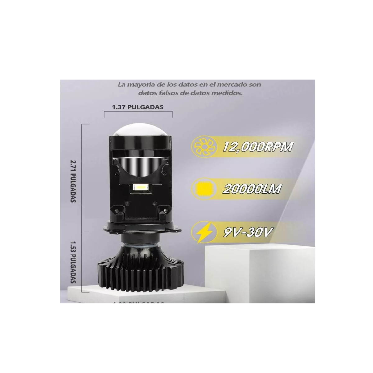 Foto 3 pulgar | Focos Led Lupa Alta y Baja Eo Safe Imports ESI-9104 Negro para Auto o Motocicleta 1 Par