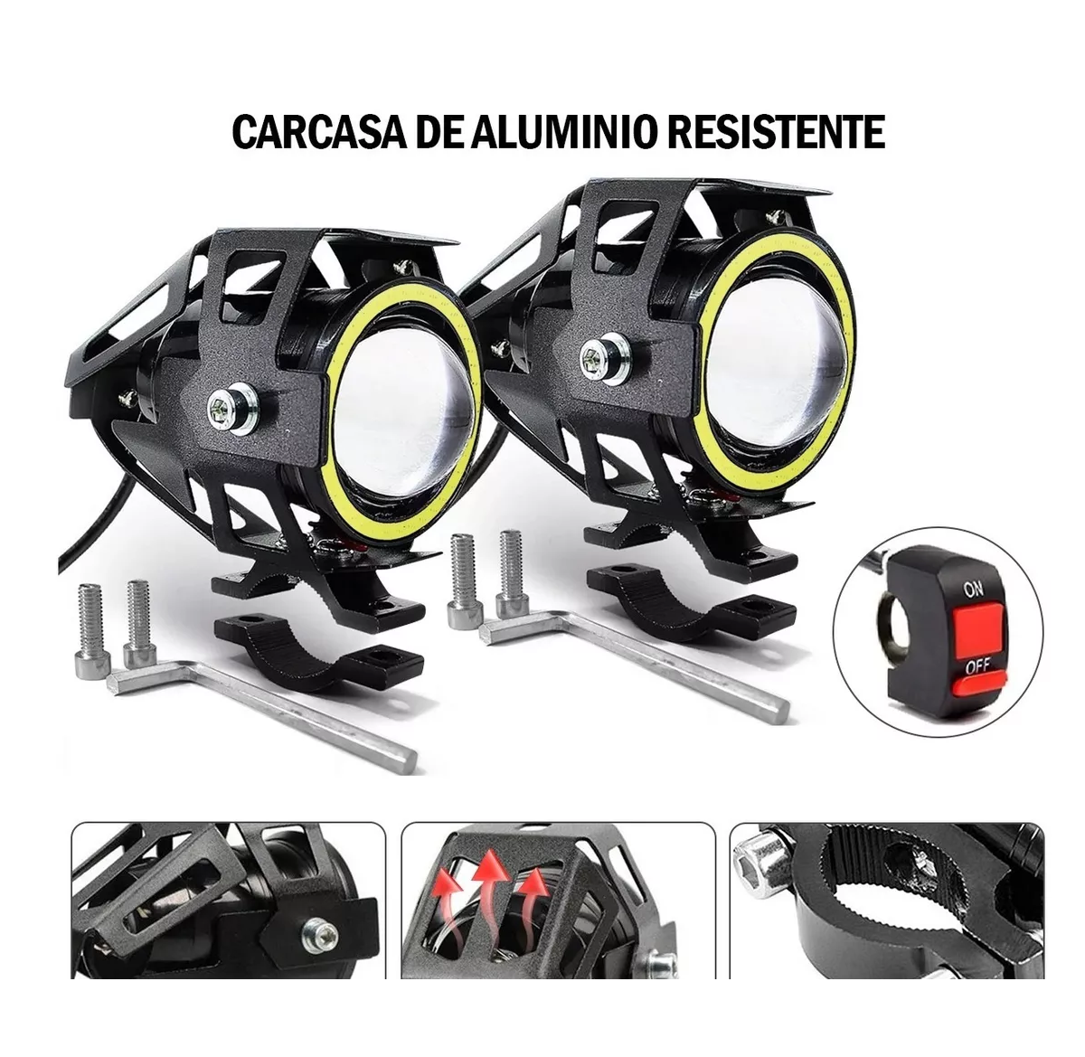 Foto 4 pulgar | Faros Led Ojo de Ángel para Motocicleta Eo Safe Imports ESI-9086 Negro 1 Par