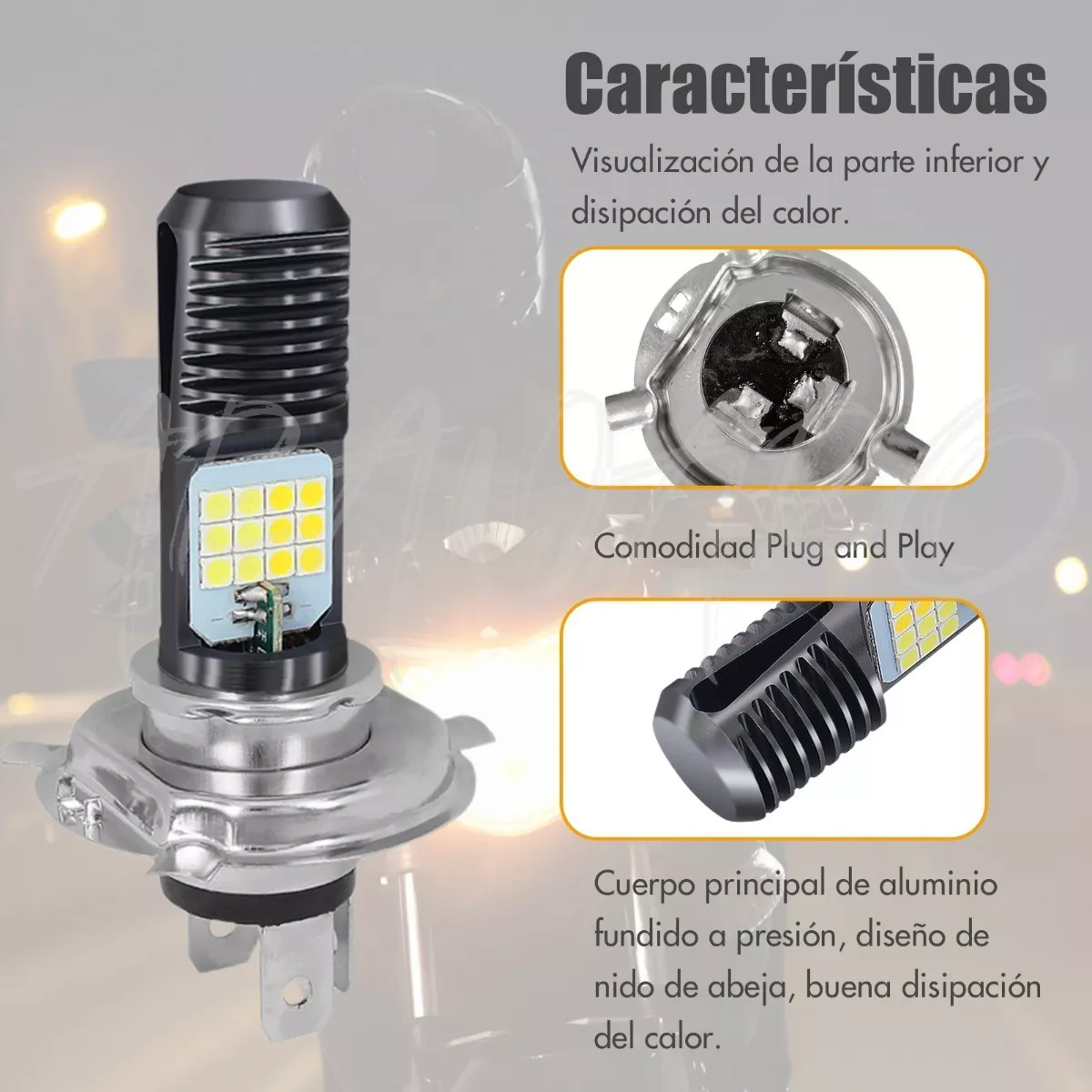 Foto 4 pulgar | Luz de la Cabeza de Motocicleta Led Eo Safe Imports Esi-10222 Multicolor