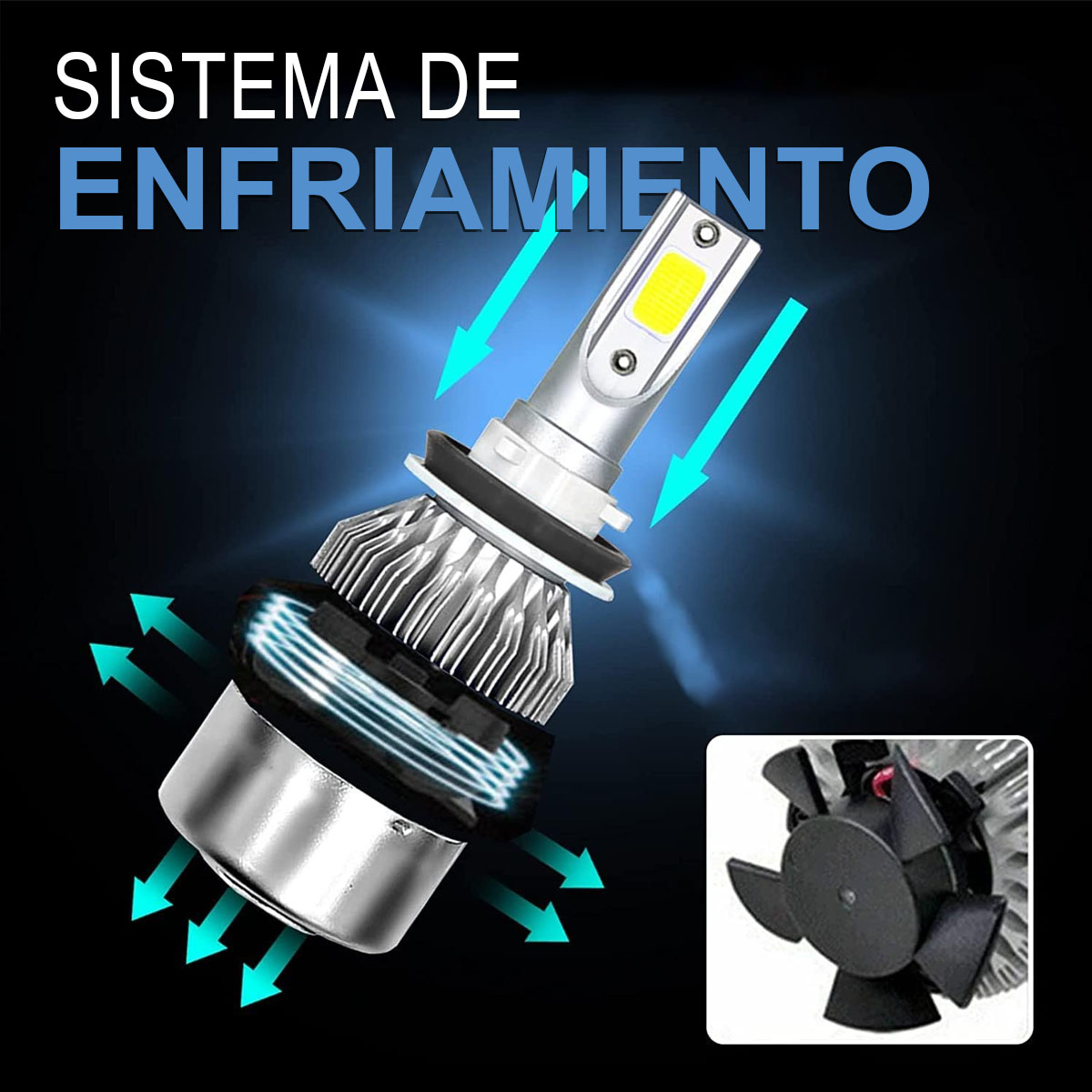 Foto 5 pulgar | Kit De Faros Luces Led Delanteros C6 Hid Led H7 30w Luz Blanca Fija 6000k Auto