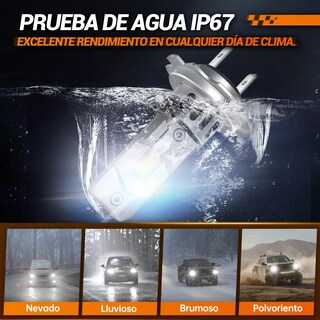 Foto 3 | H7 Led Kit Focos Led Para Auto 18000lm 6500k X3s Eo Safe Imports Esi-14553 Blanca