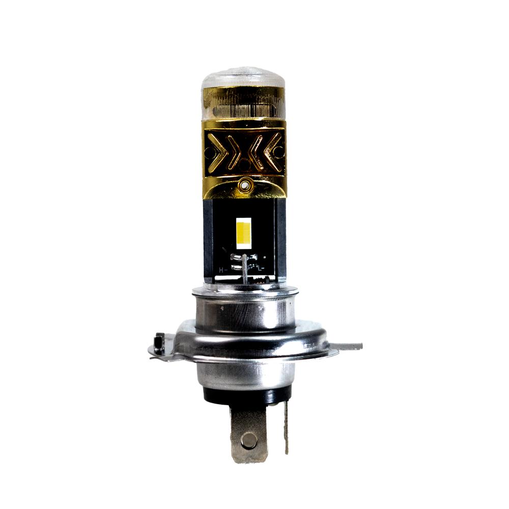 Foto 2 pulgar | Foco Led H4 Para Moto Rasen Con Luz Amarillo-blanco Y Preventiva Azul Voltaje 10-80 V