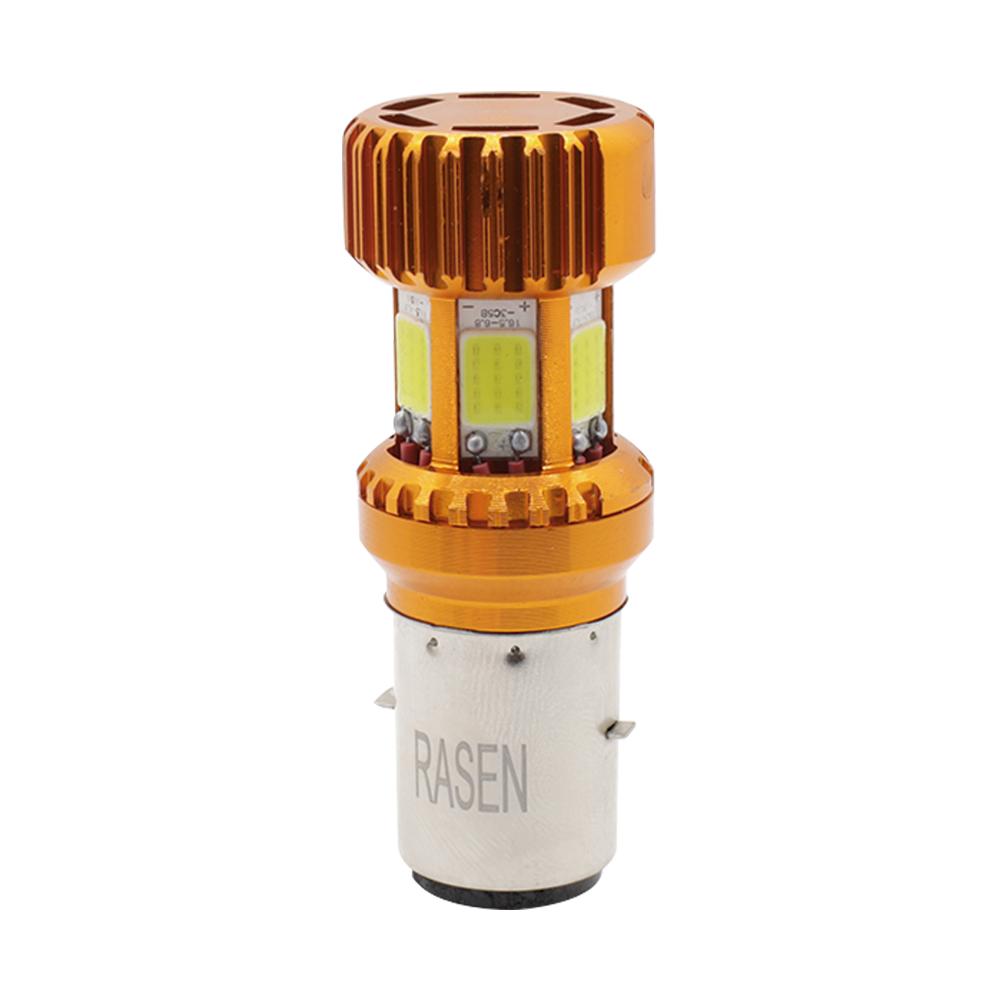 Foco De Faro Led Para Moto Rasen 6 Lados Carcasa Dorada-plateada