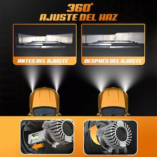 Foto 3 | Par De Focos De Luz Led 28000lm Conector:9006 Luz Blanca Eo Safe Imports Esi-17954 Plata