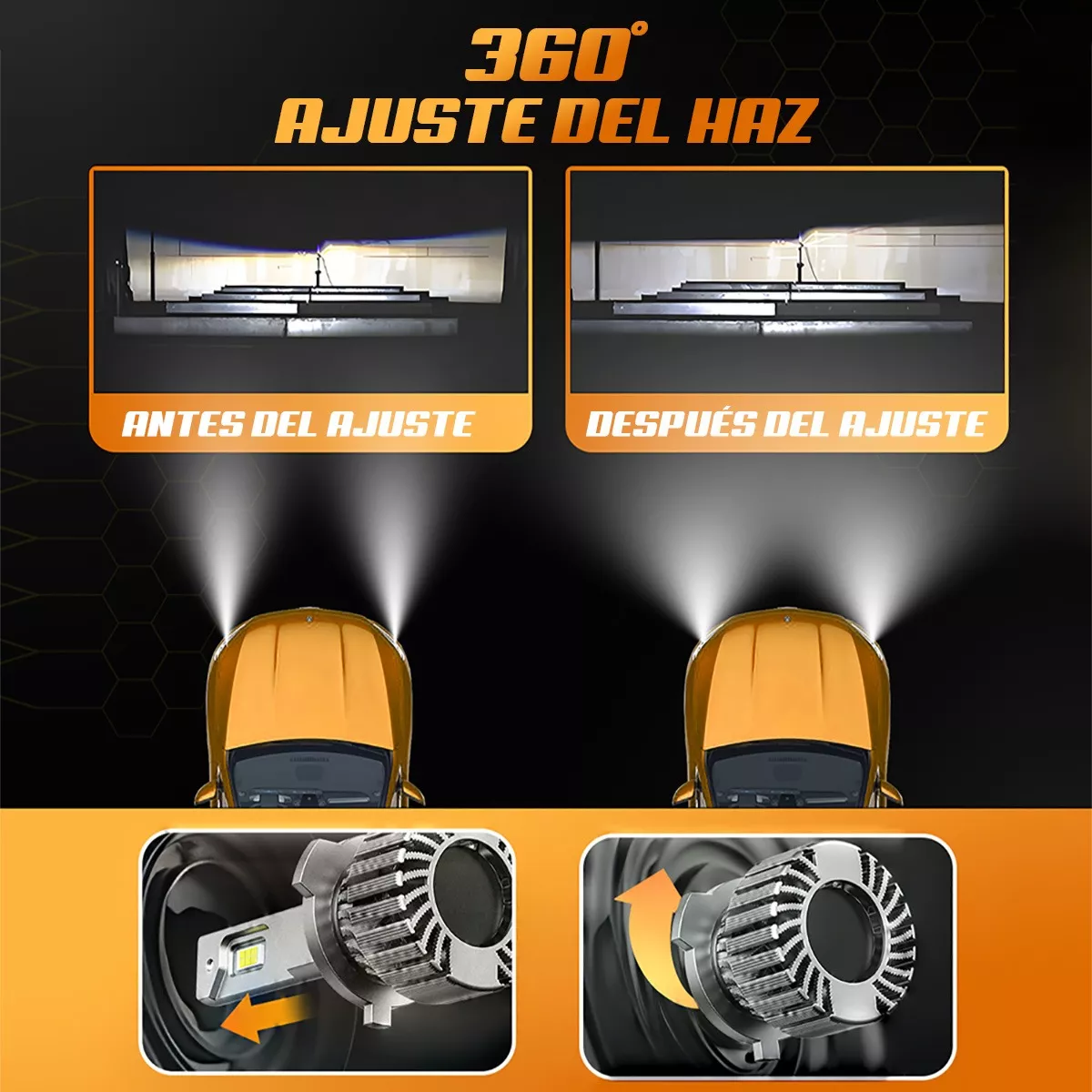 Foto 6 pulgar | Par De Focos De Luz Led  28000lm Conector:h1 Luz Blanca Eo Safe Imports Esi-17956 Plata