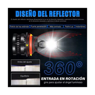 Foto 2 | Kit Faros de Led Conector 9004 Luz Alta y Baja 6500k Eo Safe Imports Esi-17960 Negro