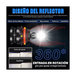 Foto 2 | Kit Faros de Led Conector 9007 Luz Alta y Baja 6500k Eo Safe Imports Esi-17961 Negro