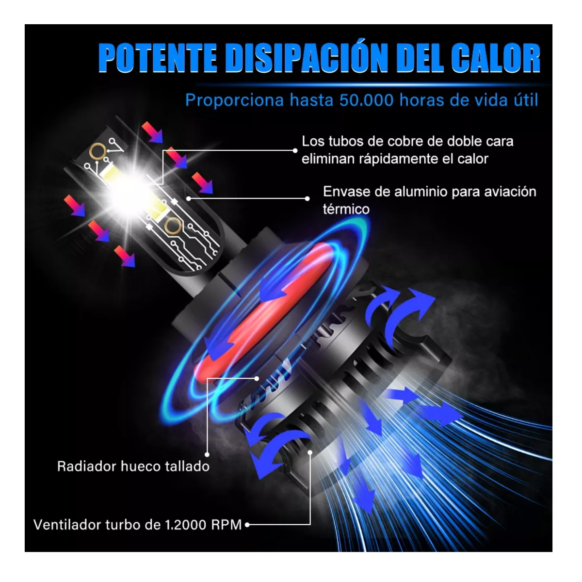 Foto 5 pulgar | Kit Faros de Led Conector 9007 Luz Alta y Baja 6500k Eo Safe Imports Esi-17961 Negro