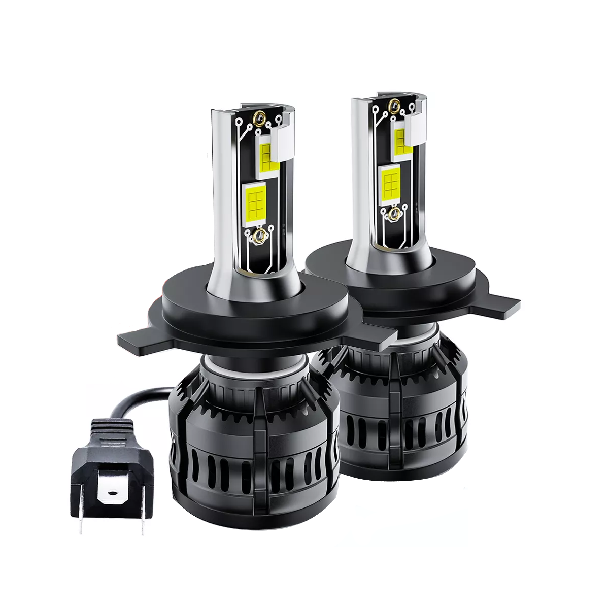 Kit Faros de Led Conector H4 Luz Alta y Baja 6500k Eo Safe Imports Esi-17963 Negro