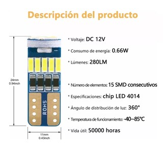 Foto 3 | 10 Focos Led Pellizco T10 W5w 194 168 2825 192 Eo Safe Imports Esi-17969 Verde