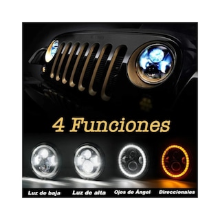 Foto 2 | Faro Led Redondo Malubero Ojos De Ángel De 7 In Alto/Bajo Jeep y Moto