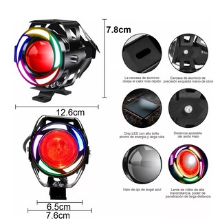 Foto 2 | Focos de Niebla Ojo de Ángel para Moto Eo Safe Imports Esi-7616 color Negro