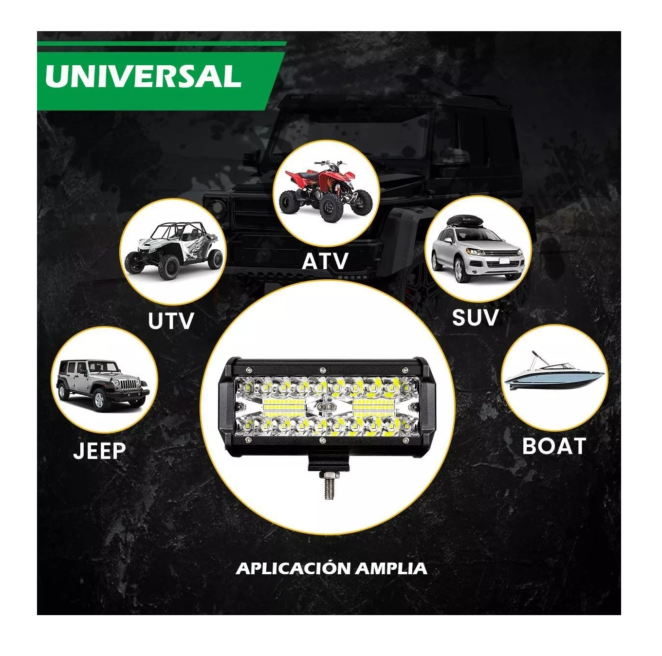 Foto 5 pulgar | Faros BELUG color Negro 7'' Auxiliares 120W Triple-Fila 6000K 2 PZAS