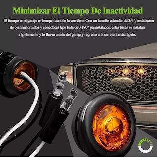 Foto 3 | Plafones Led Cromado para Camión 12 v Eo Safe Imports 50 Piezas Negro