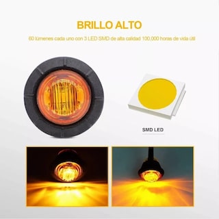 Foto 4 | Plafones Led Cromado para Camión 12 v Eo Safe Imports 50 Piezas Negro