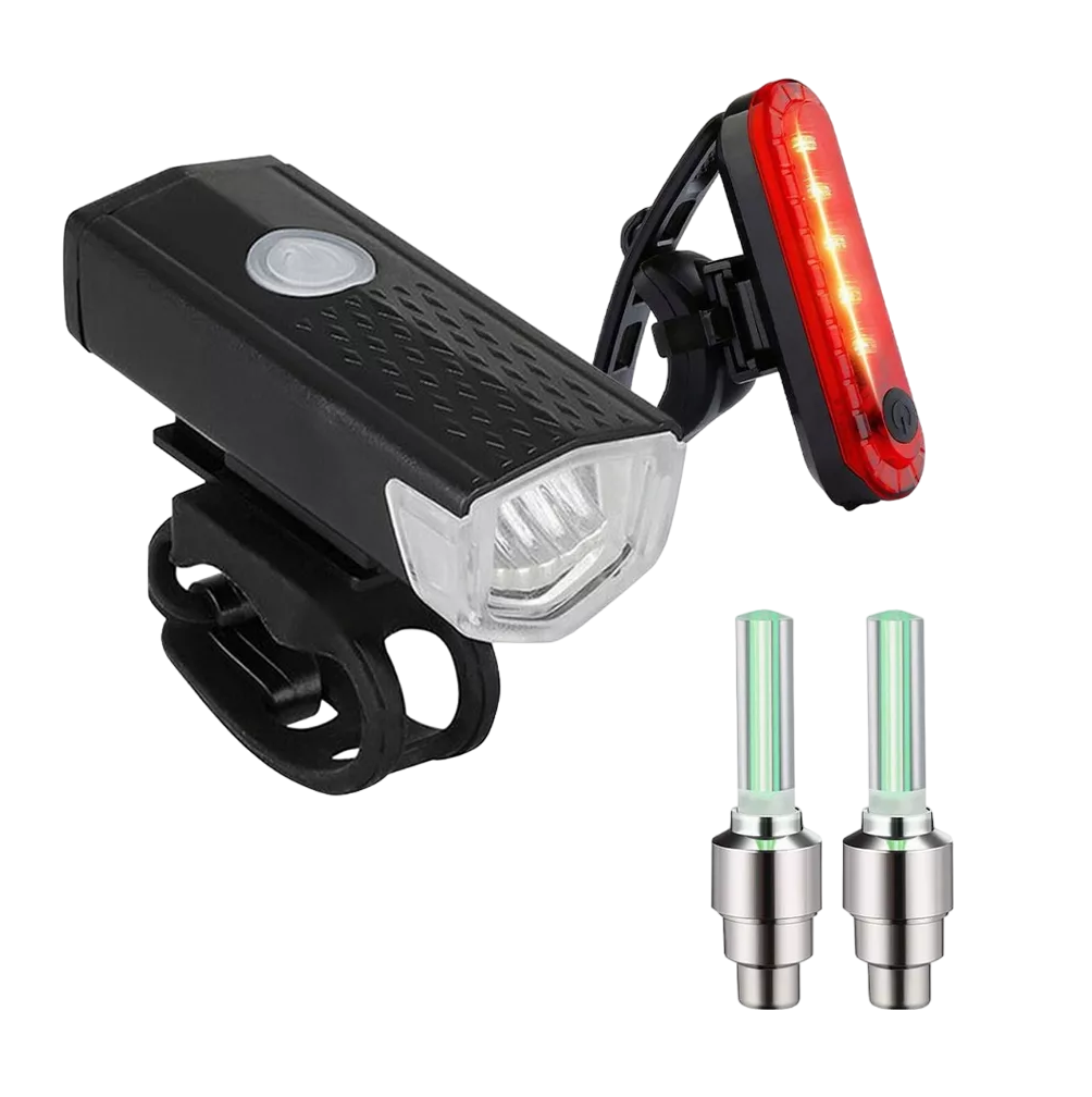 Foto 4 pulgar | Luz para Bicicleta con Accesorios Belug  Recargable Delantera Y Trasera 6 Piezas