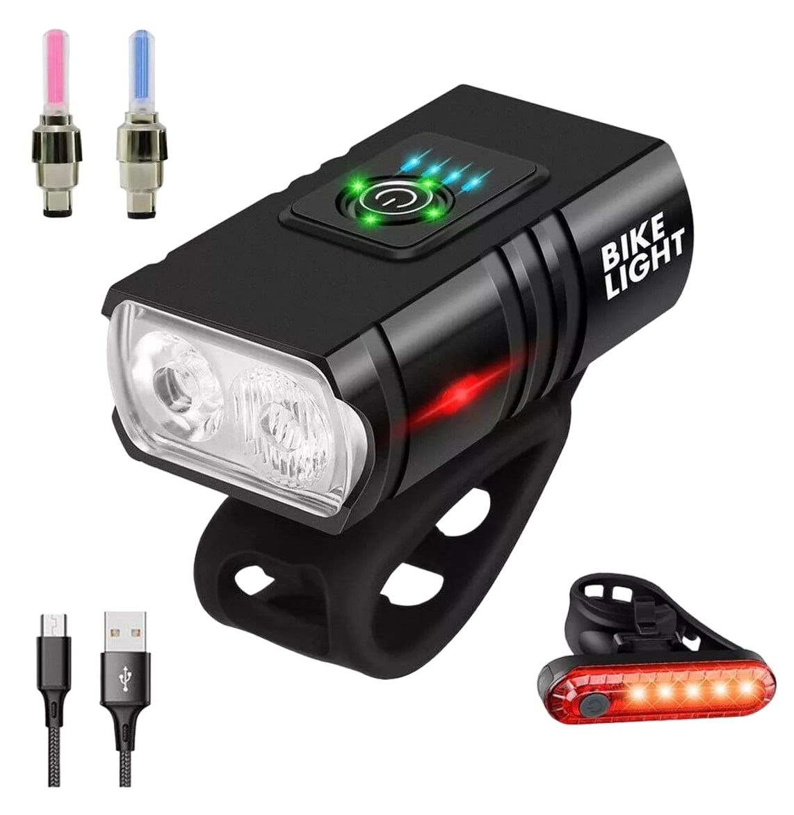 Kit de Luz para Bicicleta Belug Recargable Delantera Y Trasera 6 Modos $939