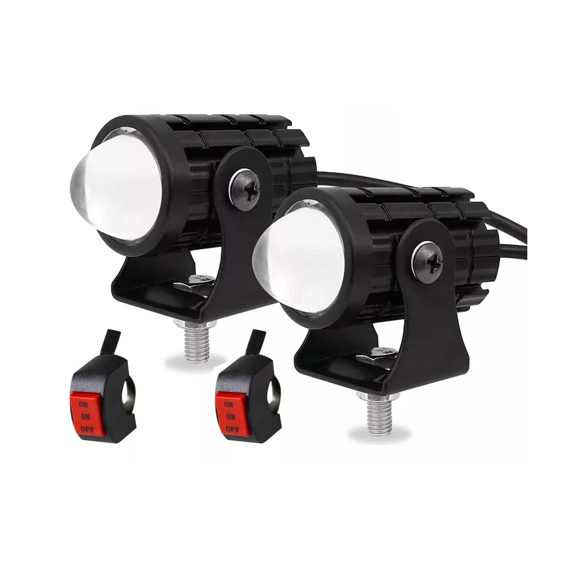 Foto 2 pulgar | Par Faros De Lupa Para Auto Moto Antiniebla Eo Safe Imports Esi-17976 Negro