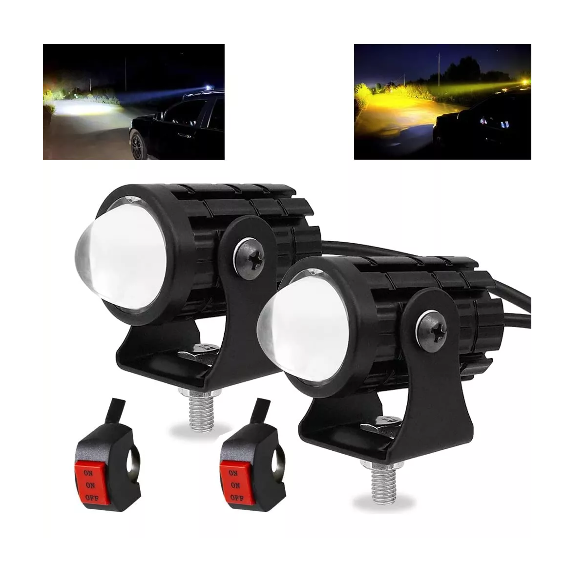 Foto 4 pulgar | Par Faros De Lupa Para Auto Moto Antiniebla Eo Safe Imports Esi-17976 Negro