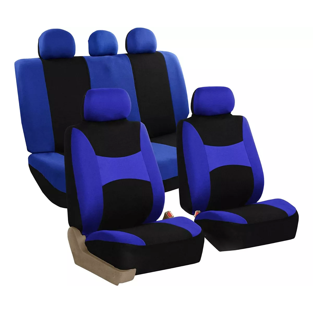 Juego De Fundas Para Asientos De Auto 9 Piezas Universal Eo Safe Imports Esi-17845 Azul