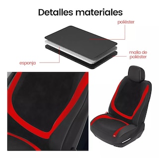 Foto 4 | Funda Cubierta Para Asientos De Coche 10 Pzas Eo Safe Imports Esi-16875-1 Rojo