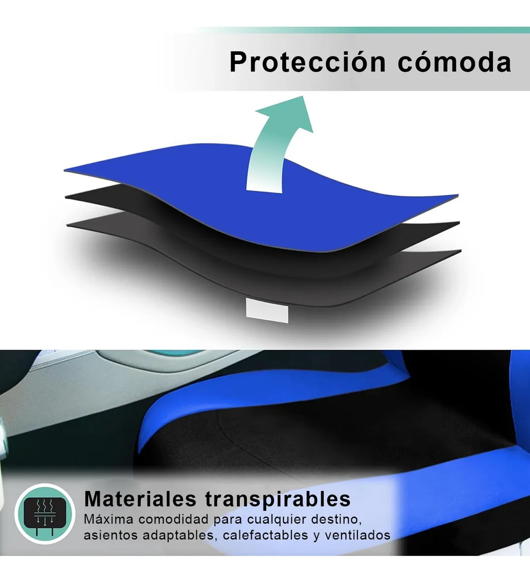 Foto 5 pulgar | Fundas De Asiento Universales Comfort Car Covers 9 Piezas Azul ''