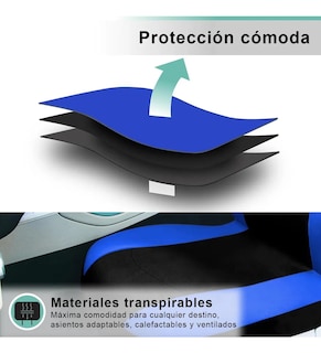 Foto 4 | Fundas De Asiento Universales Comfort Car Covers 9 Piezas Azul ''