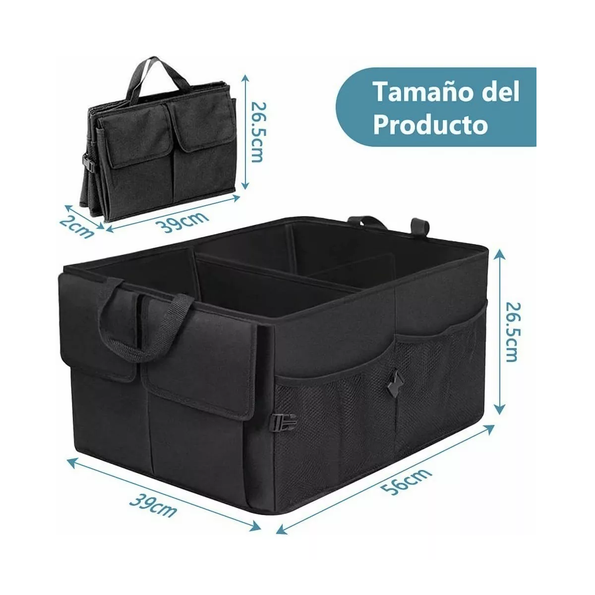 Foto 5 pulgar | Organizador De Cajuela Para Auto Interior Accesorios Eo Safe Imports Esi-12287 Negro