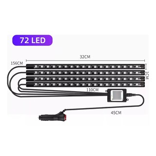 Foto 2 | Tiras 72 Luces Led Para Auto Barra De Luz Rgb Eo Safe Imports Esi-16878 Negro