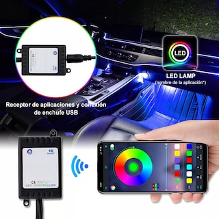 Foto 3 | Tiras 72 Luces Led Para Auto Barra De Luz Rgb Eo Safe Imports Esi-16878 Negro