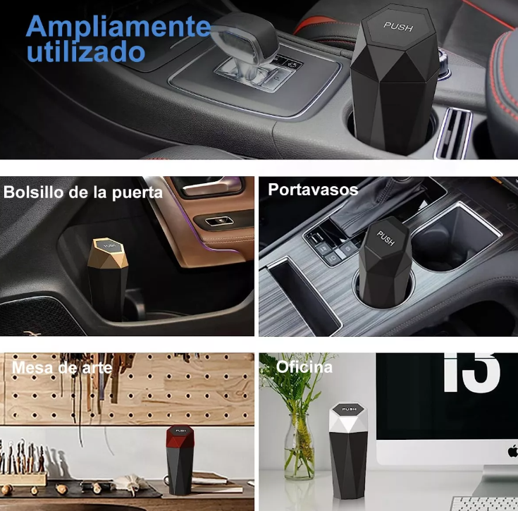 Foto 4 pulgar | Mini Bote De Basura Xtellar Con Tapa De Empuje Plateado