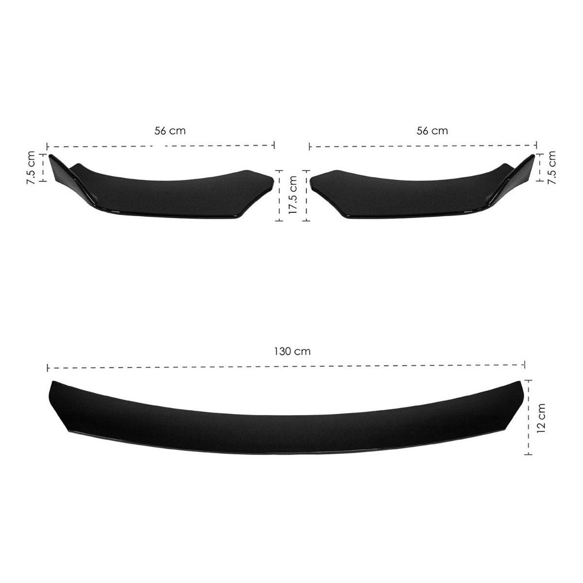 Foto 4 pulgar | Lip Splitter Delantero Universal Plástico Gutstark color Negro Facia Bumper Lujo Defensa 3 Piezas