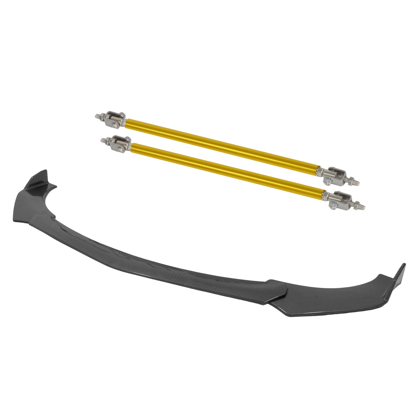 Kit Lip Universal Gutstark color Negro Tipo Fibra de Carbono + Sujetadores Lip color Amarillo