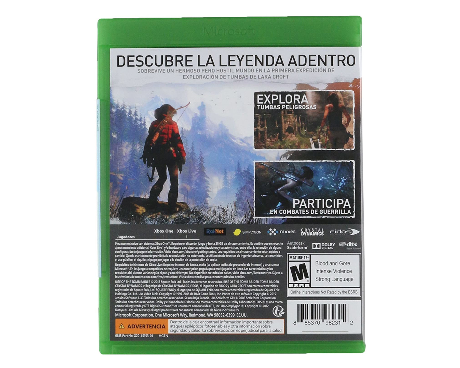 Foto 3 pulgar | Rise Of The Tomb Raider para Xbox One Estándar Edition