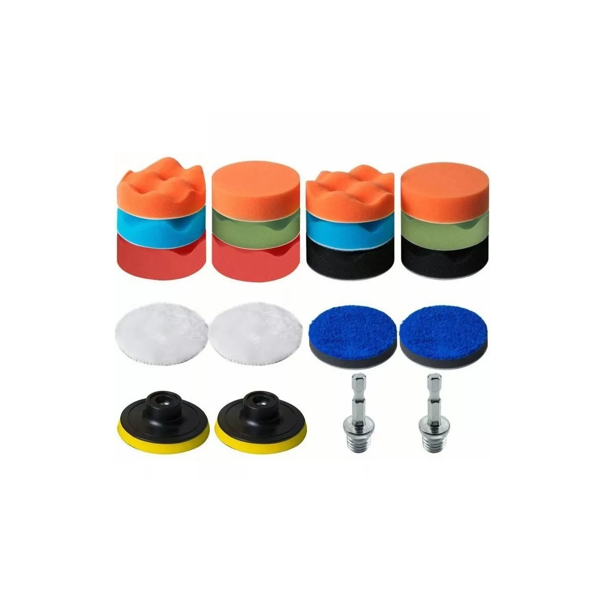 Kit para Pulir Auto Borlas Esponjas 20 PZAS Eo Safe Imports Esi-7132 Multicolor