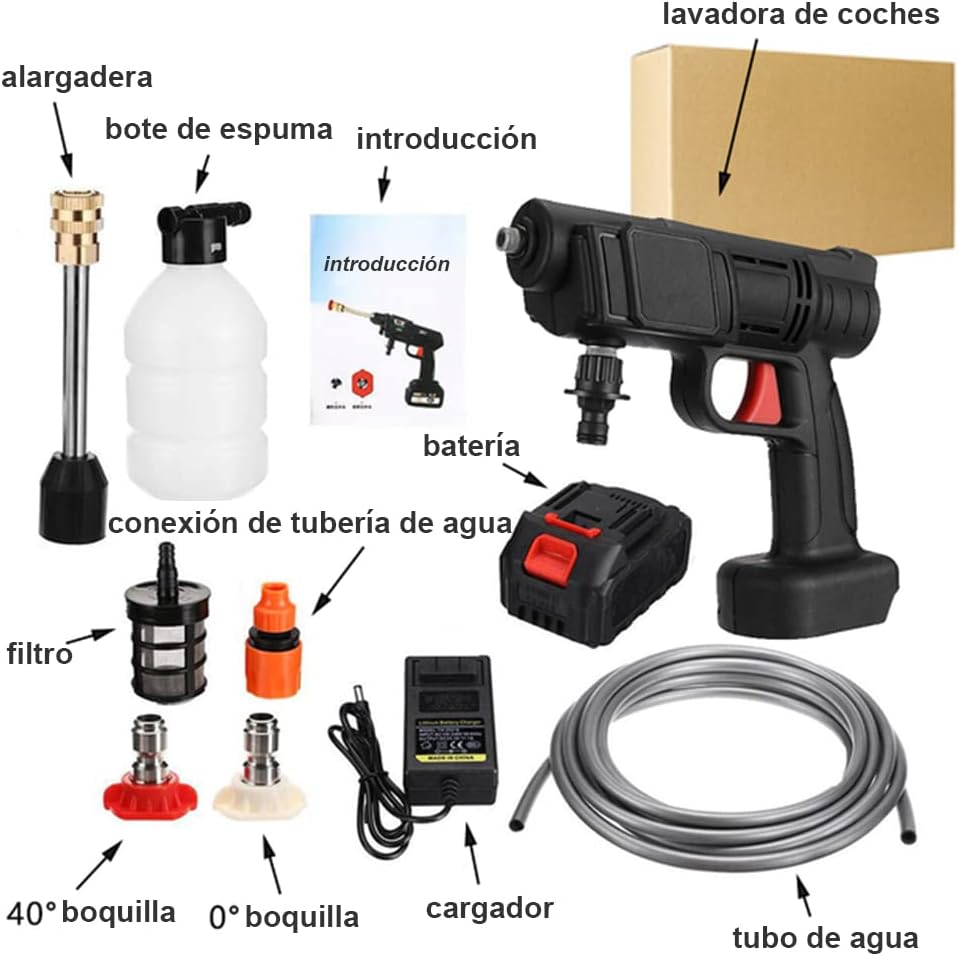 Foto 3 pulgar | Pistola de Lavado Biinse de Alta Presión Inalámbrica con Batería de 24V y 3 Boquillas