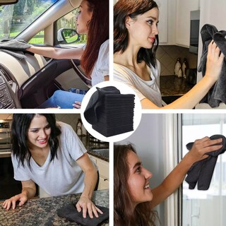 Foto 4 | 12pzs Toallas Microfibras Auto Trapos Superfina Para Limpiar Eo Safe Imports Esi-13935-1 Negro
