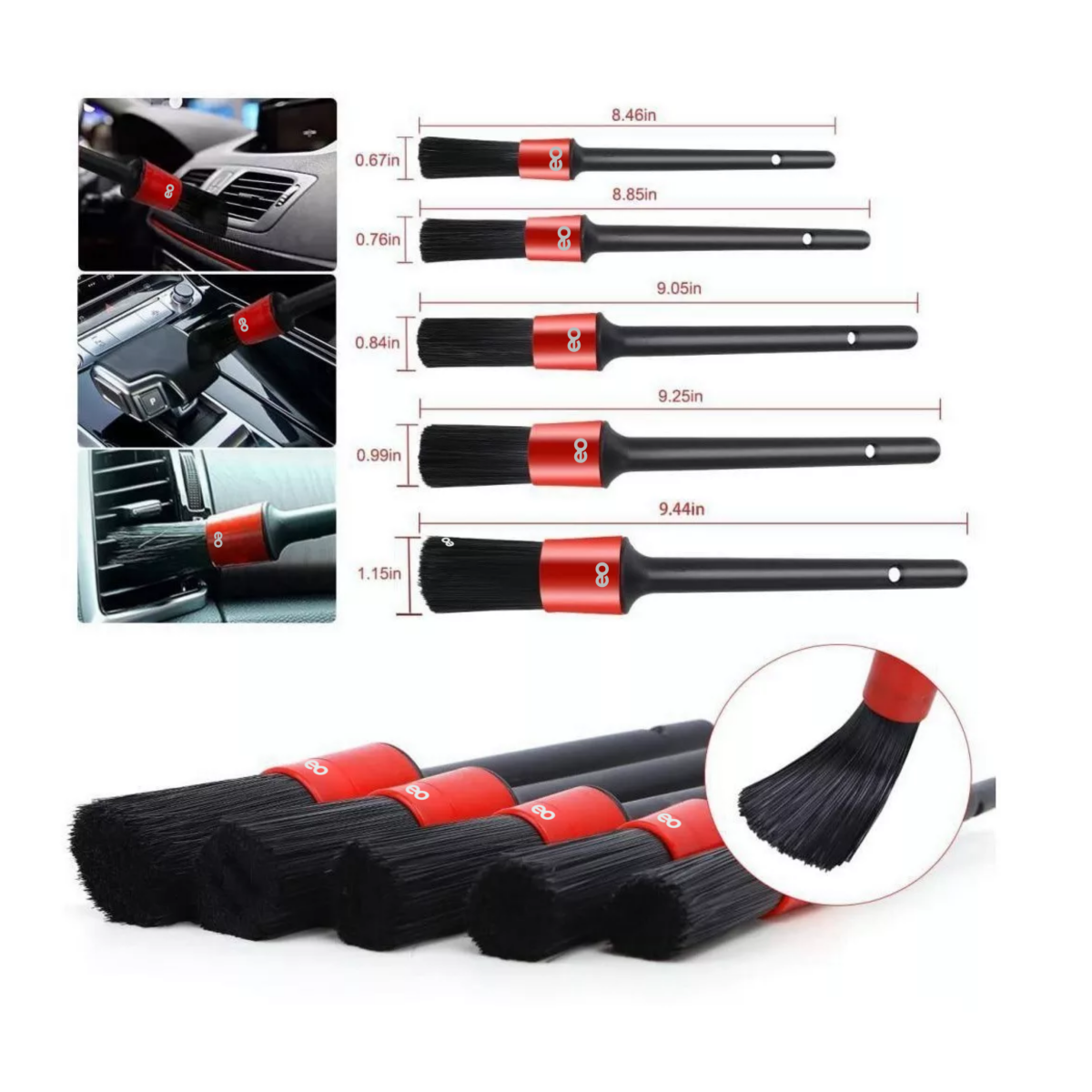 Foto 4 | Set 16 Piezas Cepillo Limpieza Coche Pinceles Detalle Coche Eo Safe Imports Esi-13931-1 Multicolor