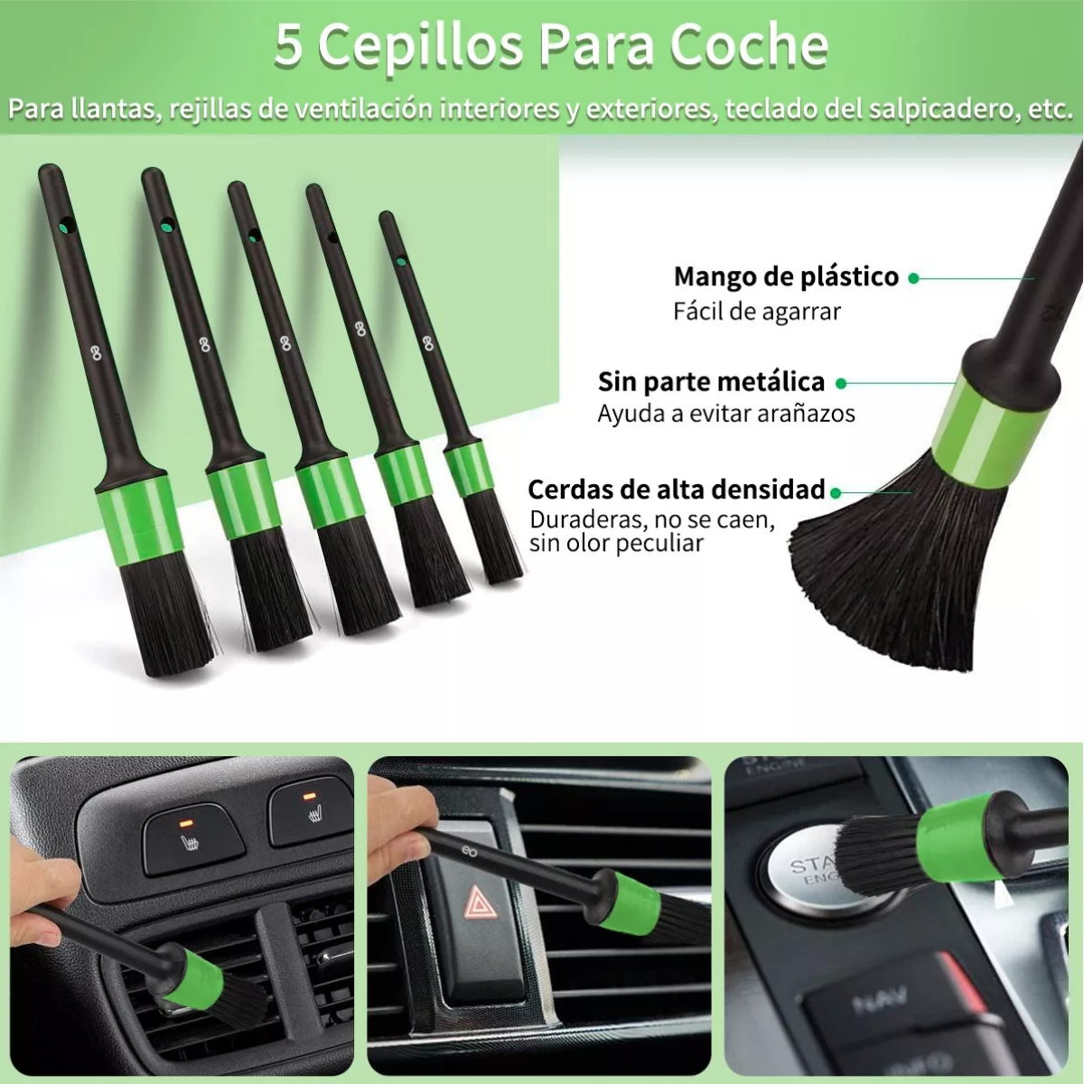 Foto 3 pulgar | Kit De Limpieza De Coche Cuidado Automotriz Set 33 Piezas Eo Safe Imports Esi-13937-1 Verde
