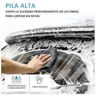 Foto 3 | Trapo Paño De Microfibra Multiusos 40x40 Cm Paquete 12 Pzs Eo Safe Imports Esi-13936-1 Gris