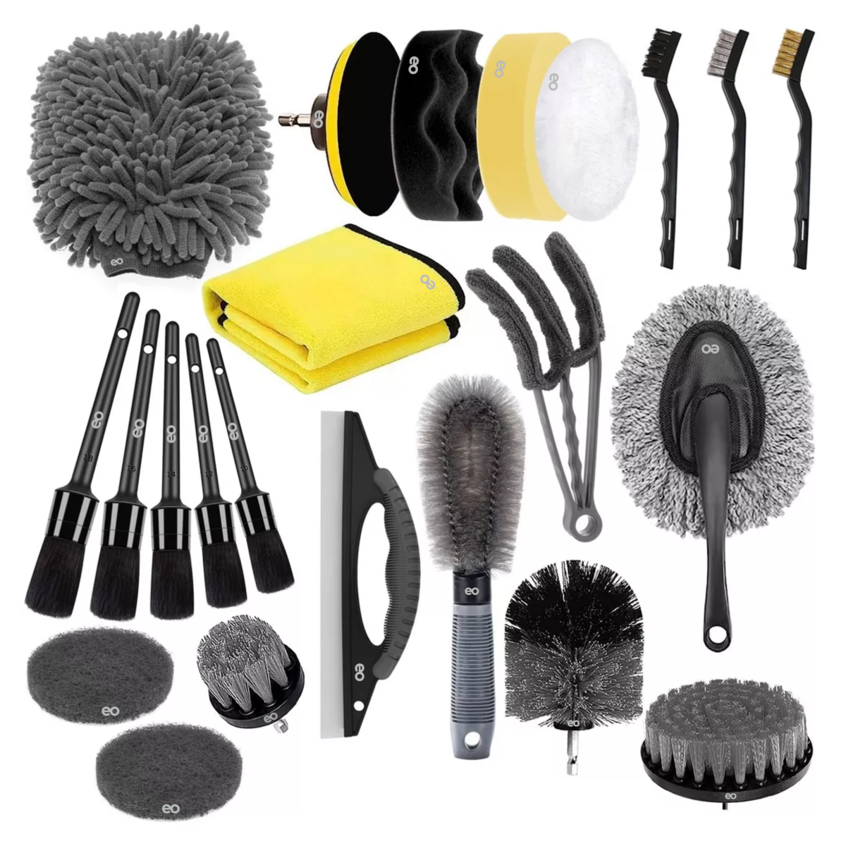 Kit De Limpieza De Coche Con Cepillo Eléctrico De 23 Piezas Eo Safe Imports Esi-13921-1 Multicolor