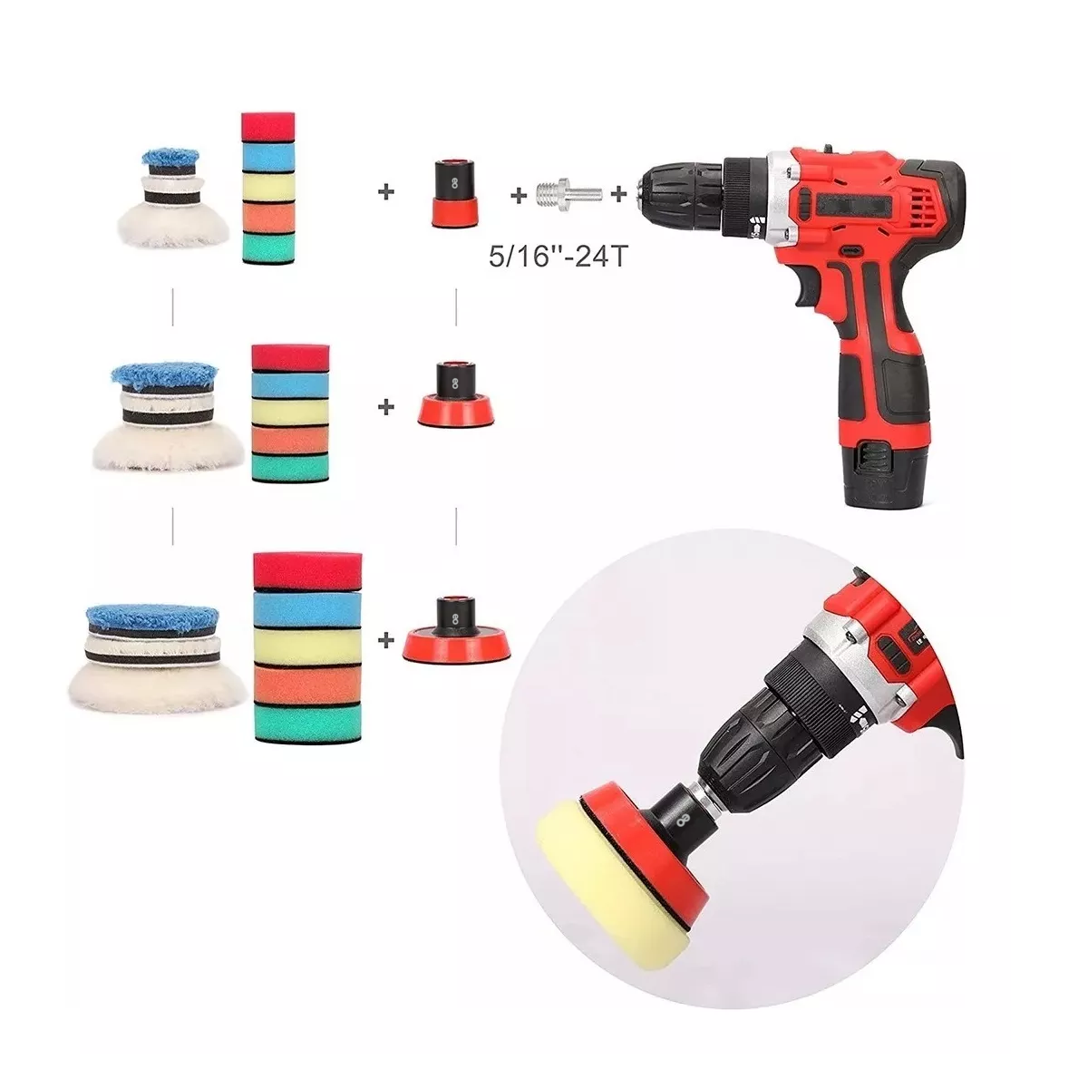 Foto 4 pulgar | Kit Para Pulir Auto 29 Piezas Esponjas Eo Safe Imports Esi-12141-1 Multicolor