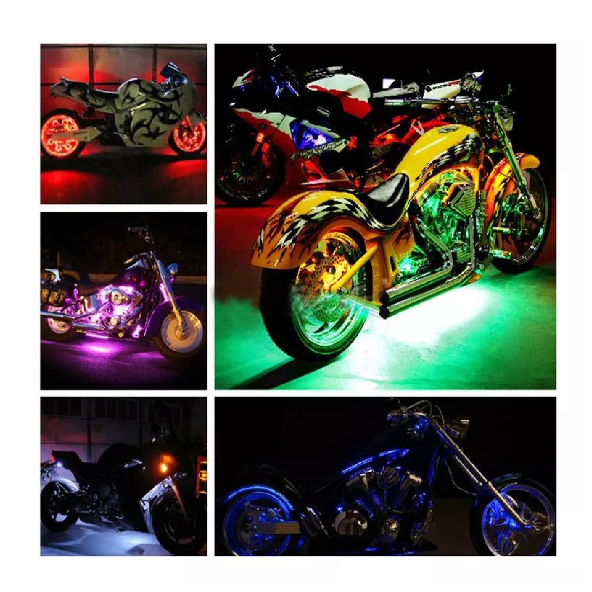 Foto 4 pulgar | Tiras de Luces RGB Led para Motocicleta Eo Safe Imports ESI-6200 Multicolor con Bluetooth 12 Piezas